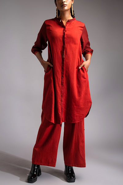 Red thread detail co-ords