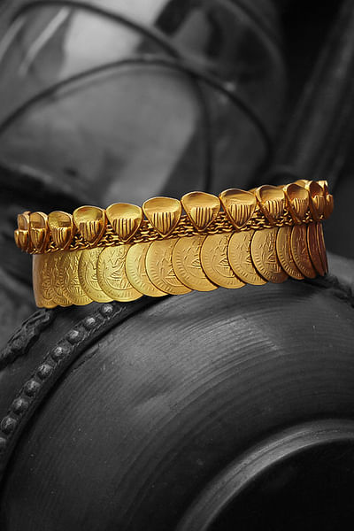 Gold layered coin bangle