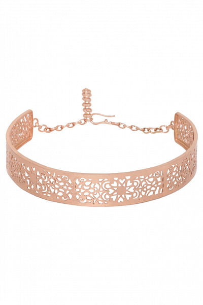 Rose gold metallic choker