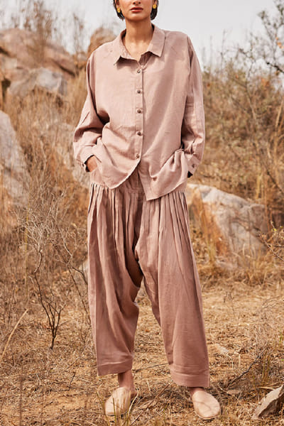 Rosy brown linen co-ords