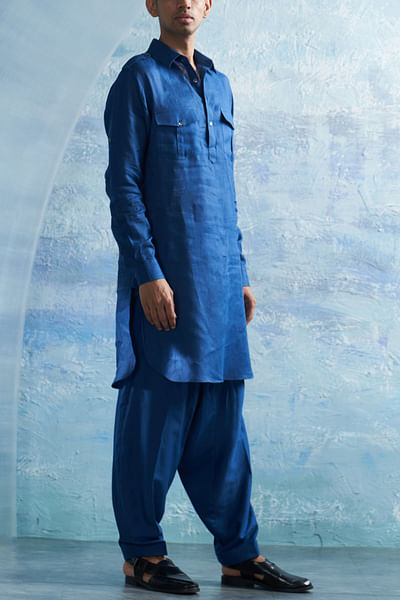 Royal blue pathani kurta set