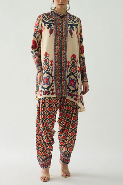 Rust artisanal printed salwaar