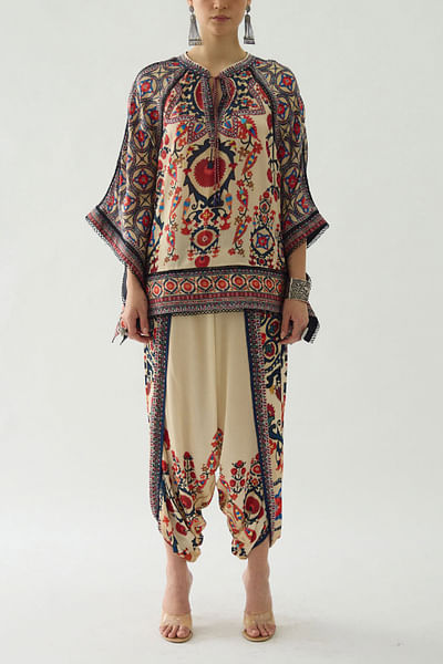 Rust artisanal printed tunic