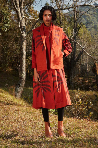 Rustic tree printed dress