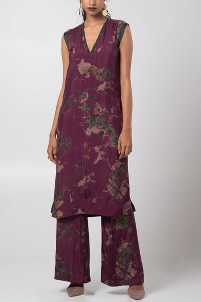 Advait Sear artsy print habutai kurta set ADVJAN25D12590