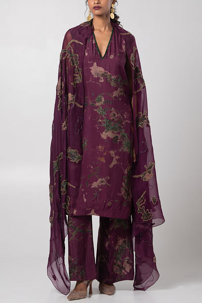 Sear artsy print kurta set with dupatta
