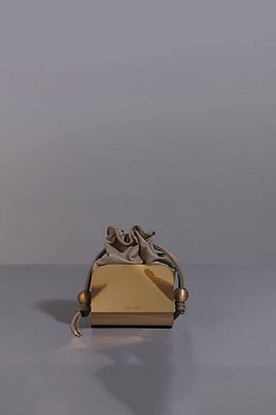 Taupe leather bucket bag