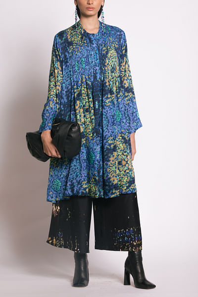 Tint blue printed dress