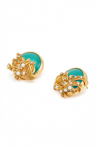 Turquoise crystal stud earrings