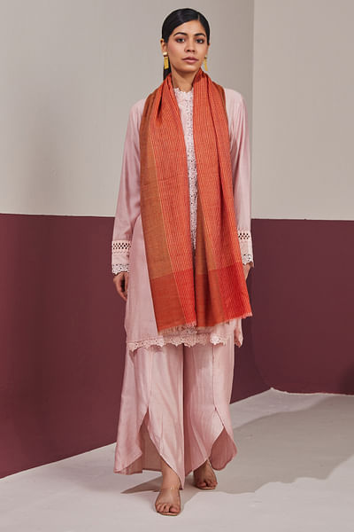 Vermilion pashmina stole