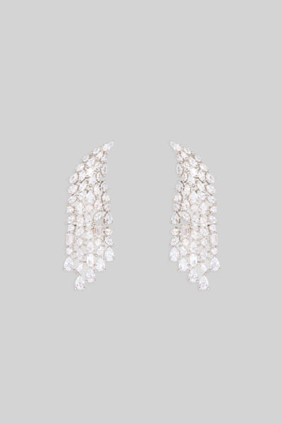 White American diamond danglers