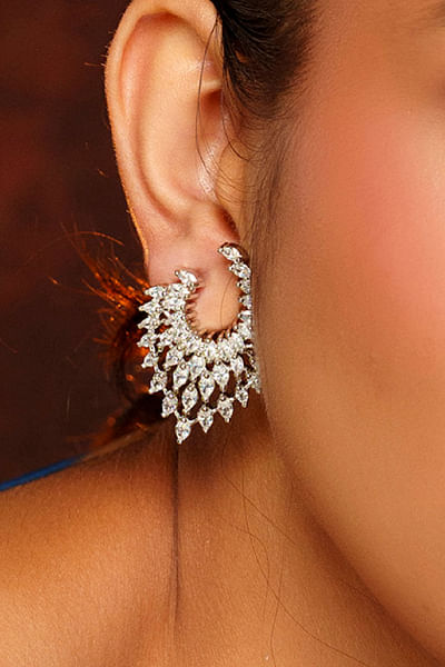 White American diamond earrings
