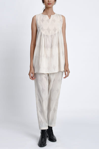 White and grey diamond block print co-ords