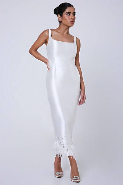 White crystal embellished dress