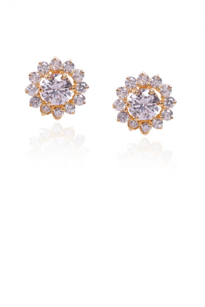White cubic zirconia stud earrings