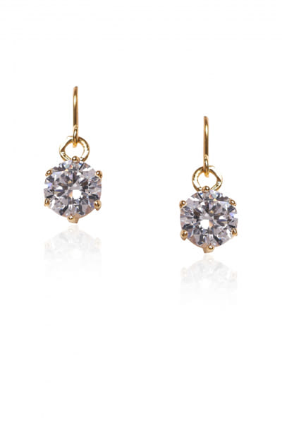 White cubic zirconia stud earrings