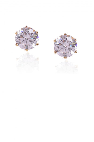 White cubic zirconia studs