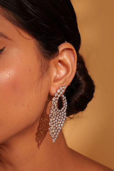 White diamond earrings