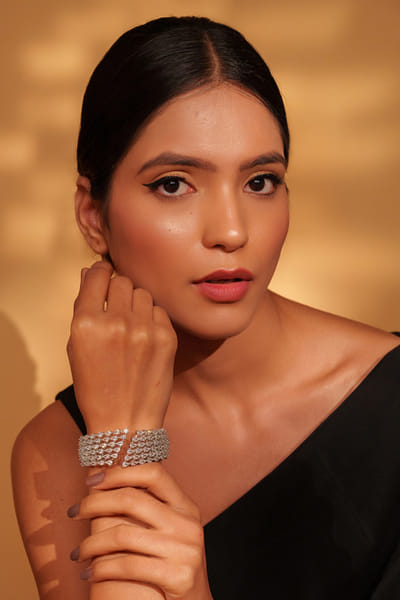 White diamond embellished bracelet