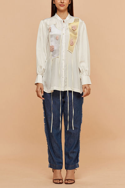 White embellished shirt