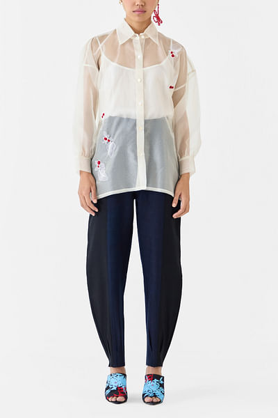 White embroidered shirt