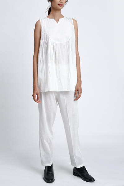 White gathered co-ords