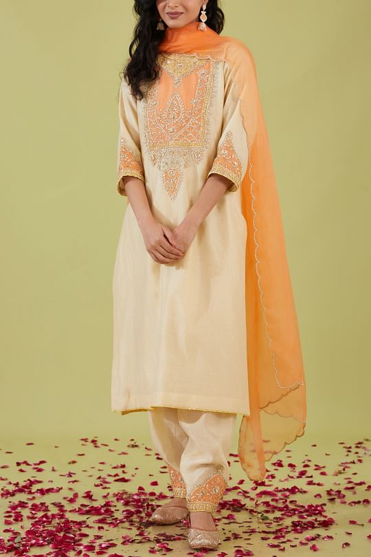 Buy Blue embroidered anarkali set by Preeti S Kapoor at Aashni and Co