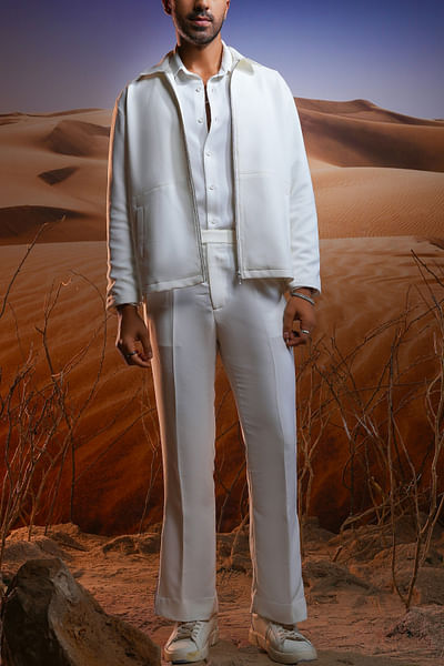 White lachka knitted co-ords