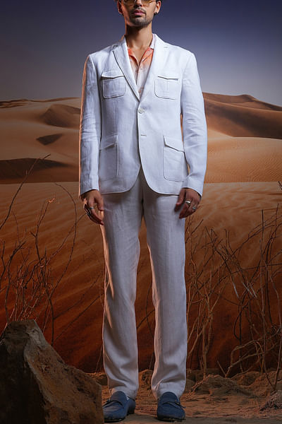 White linen blazer