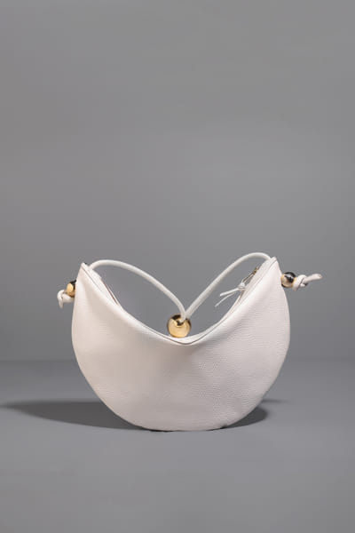 White quilted pouch bag