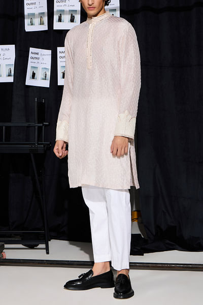 White satin pants