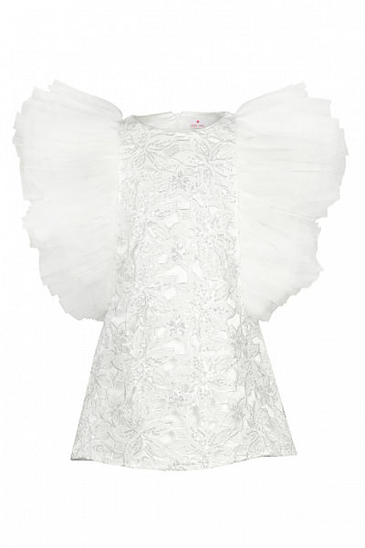 White sequin embellished dress