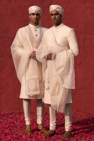 White sherwani set