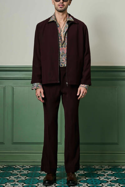 Wine lachka knit co-ords