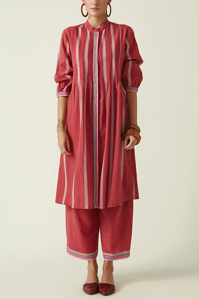 Wine stripe tunic