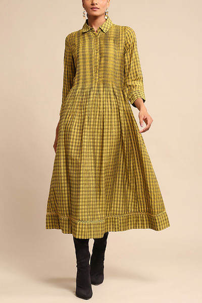 Yellow checkered dress