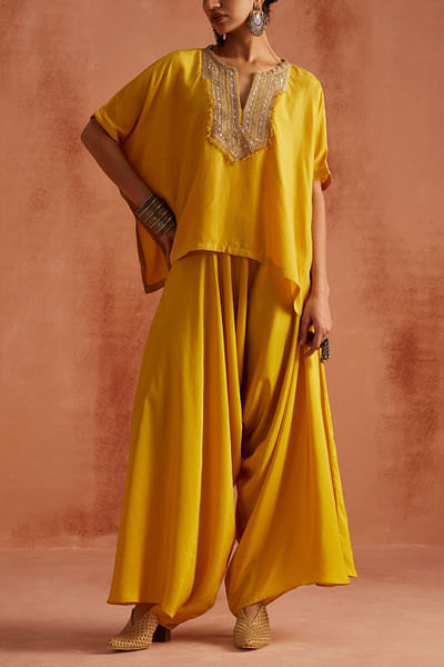 Yellow embroidered co-ords