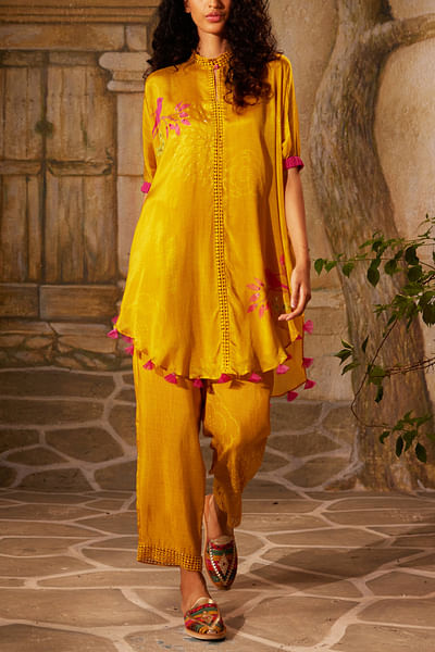 Yellow floral printed co-ords