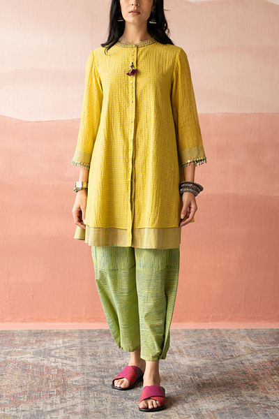 Yellow handwoven tunic