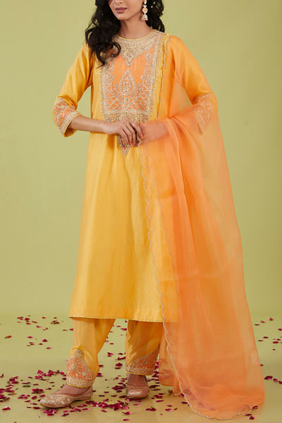 Yellow kurta salwar set