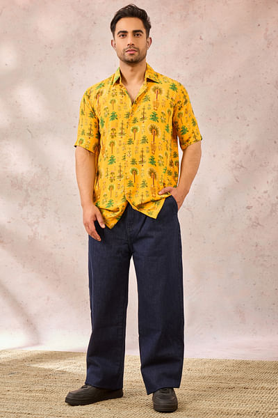 Yellow nomadic tribe print shirt