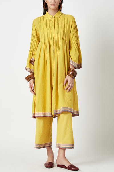 Payal Pratap Yellow pleated tunic PAYJAN25D115157