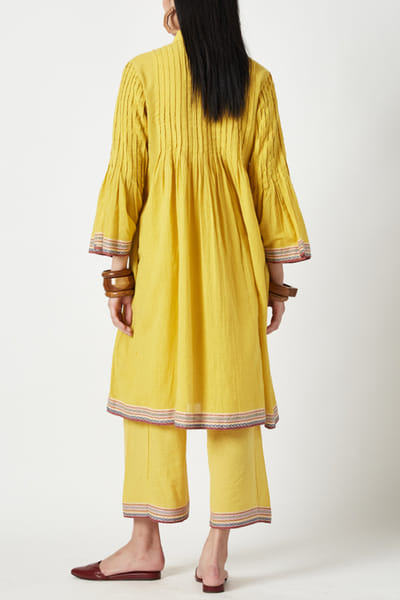 Payal Pratap Yellow pleated tunic PAYJAN25D115157