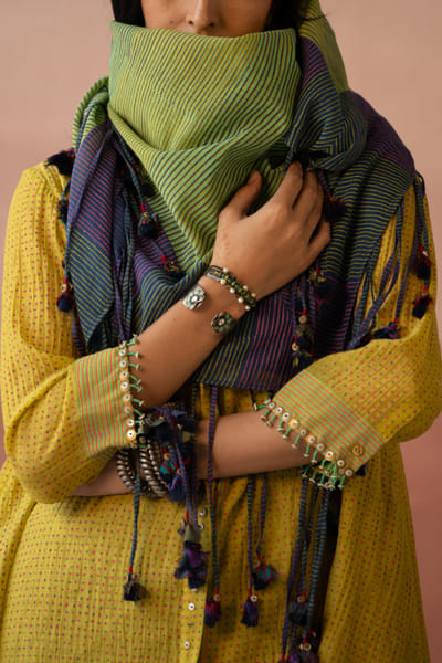 Yellow striped scarf