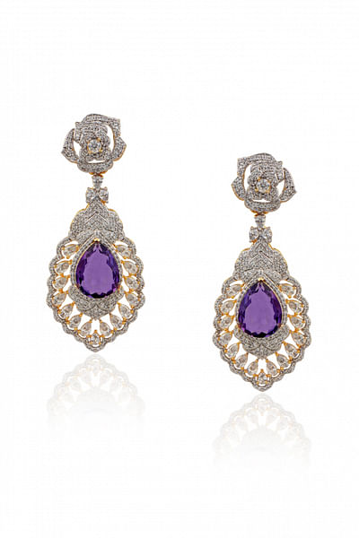 Amethyst embellished earrings