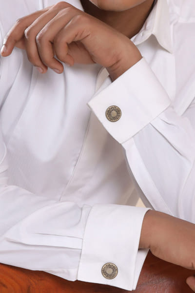 Antique gold sunflower cufflinks