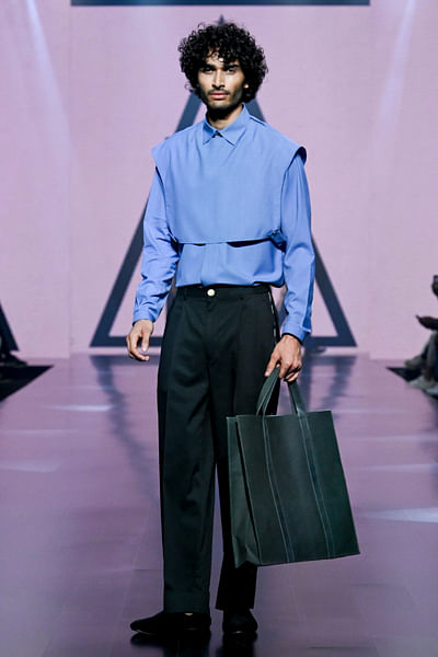 Aqua blue cape and shirt set