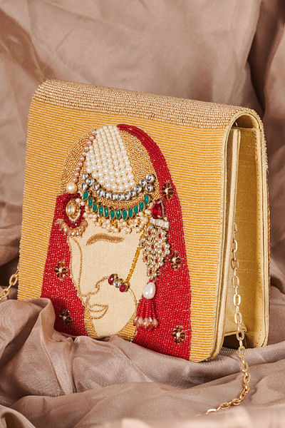 Artsy embellished clutch