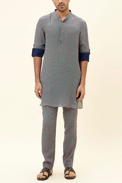 Artsy printed shirt-style kurta set