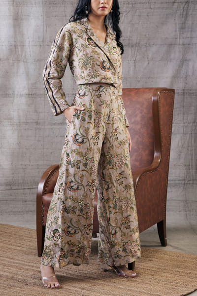 Soup by Sougat Paul Beige floral print co-ords SSPJULFT2319